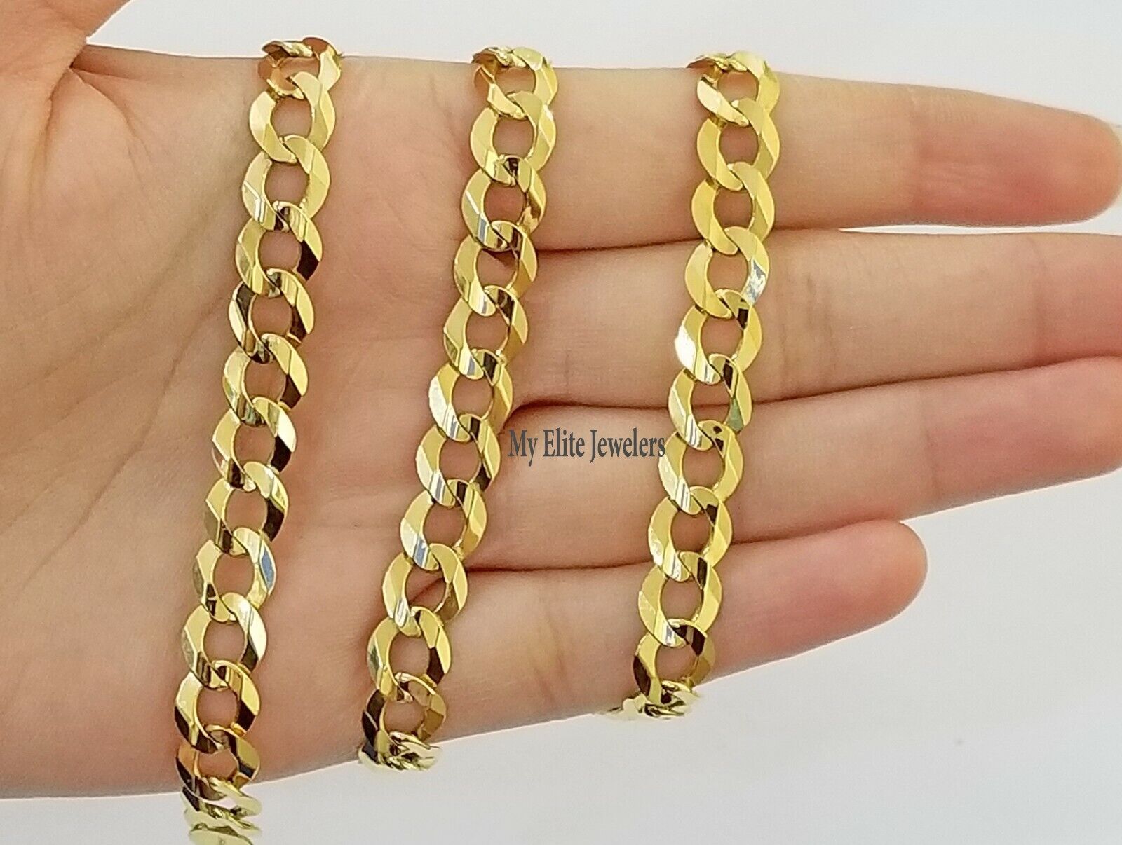 Solid 14k Yellow Gold Cuban Curb Link Chain 9mm Necklace 22" Real Gold Sale - GoldenlinQ